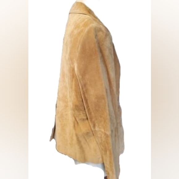 Liz & Co. Vintage Genuine Tan Suede Blazer - Picture 3 of 4